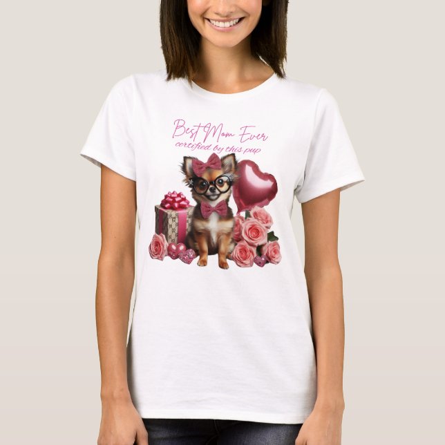 Camiseta Melhor Mãe De Chihuahua Puppy (Frente)