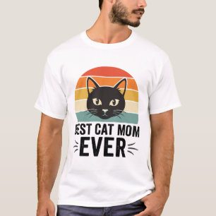 Camiseta Melhor Mãe de Gato de Todos os Tempos Design Retro