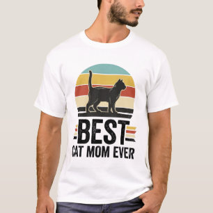 Camiseta Melhor Mãe de Gato de Todos os Tempos Design Retro