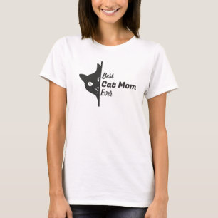 Camiseta Melhor Mãe de Gato de Todos os Tempos Espiando Gat