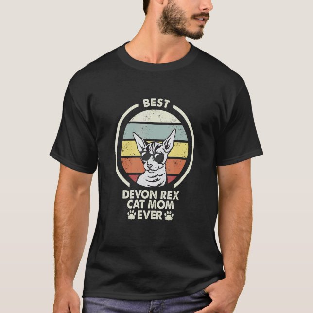 Camiseta Melhor Mãe de Gato de Todos os Tempos  Gato Devon  (Frente)