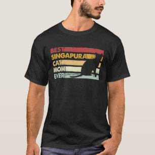 Camiseta Melhor Mãe de Gato de Todos os Tempos Mãe Singapu