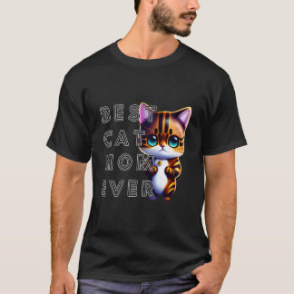 Camiseta Melhor Mãe de Gato Kawaii Gatinho