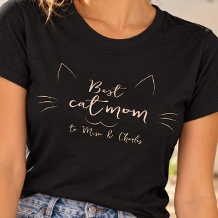 Camiseta Melhor Mãe de Gato Nomes Personalizados Fofo Diver