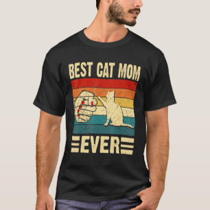 Camiseta Melhor Mãe de Gato Vintage de Todos os Tempos Soco