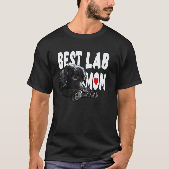 Camiseta Melhor Mãe de Lab Black Labrador Retriever Mãe Cac (Frente)
