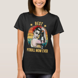 Camiseta Melhor Mãe de Pitbull de Todos os Tempos Dia das M