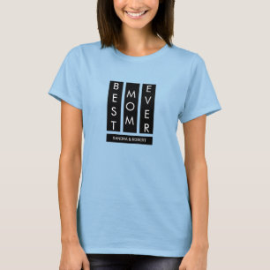Camiseta Melhor mãe de sempre Nomes de crianças personaliza