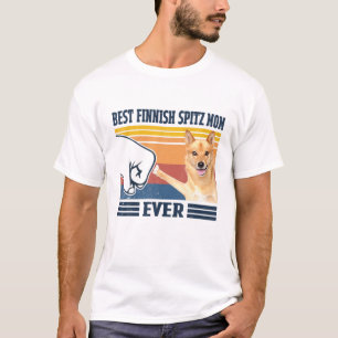 Camiseta Melhor Mãe de Spitz Finlandês Cachorro Muito Engra