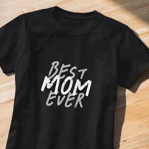 Camiseta Melhor Mãe de Todos os Tempos Moderno Branco e Cin