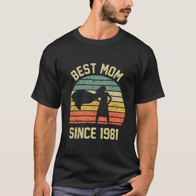 Camiseta Melhor Mãe Desde 1981 Mamãe Mãe Dia das Mães (Frente)