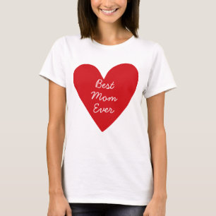 Camiseta Melhor Mãe, Dia de as mães de Coração Vermelho com