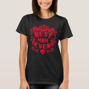 Camiseta Melhor Mãe Dia de as mães Vermelho Floral