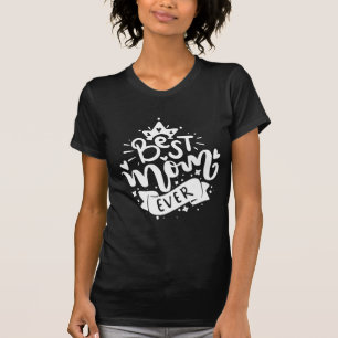 Camiseta Melhor Mãe do Mundo Coroa Letreiro Citação Dia das