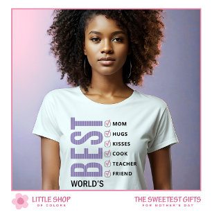 Camiseta Melhor Mãe do Mundo Lista de Tarefas Personalizada