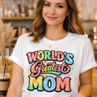 Camiseta Melhor Mãe do Mundo Tipografia Floral Retrô