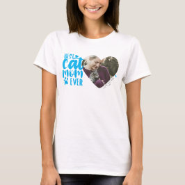 Camiseta  Melhor Mãe Gato Nome Pet Foto Blue T Shirt
