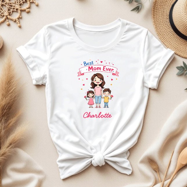 Camiseta Melhor Mãe Já Chegou. | Dia de as mães Personaliza (Criador carregado)