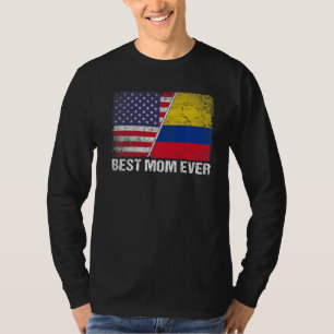 Camiseta Melhor Mãe Já Dia de as mães Colômbia Bandeira Ame
