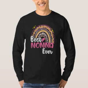 Camiseta Melhor Mãe Já Engraçada Mães-do-Arco-íris Rosa Leo