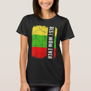 Camiseta Melhor Mãe Lituana Alguma Vez Lituânia Bandeira D