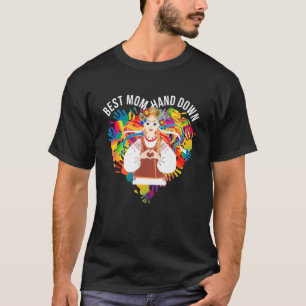 Camiseta Melhor Mãe Mão Abaixo Hippie Girl Love Happy Mo