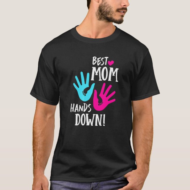 Camiseta Melhor Mãe Mãos Para Baixo (Frente)