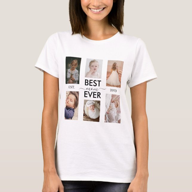 Camiseta Melhor Mãe Nunca Personalizável Ano e Imagens (Frente)