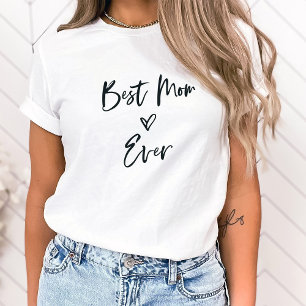 Camiseta Melhor Mãe Nunca   Script e Coração Casual Simples