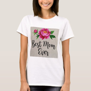 Camiseta Melhor Mãe, Poster De Flor De Aquarela Rosa