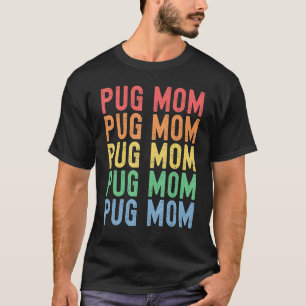 Camiseta Melhor Mãe Pug de Todos os Tempos Retro Mãe de Cac
