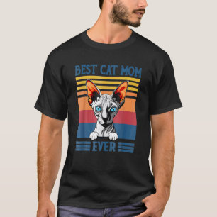 Camiseta Melhor Mãe Sphynx de Todos os Tempos Gato Sem Pelo