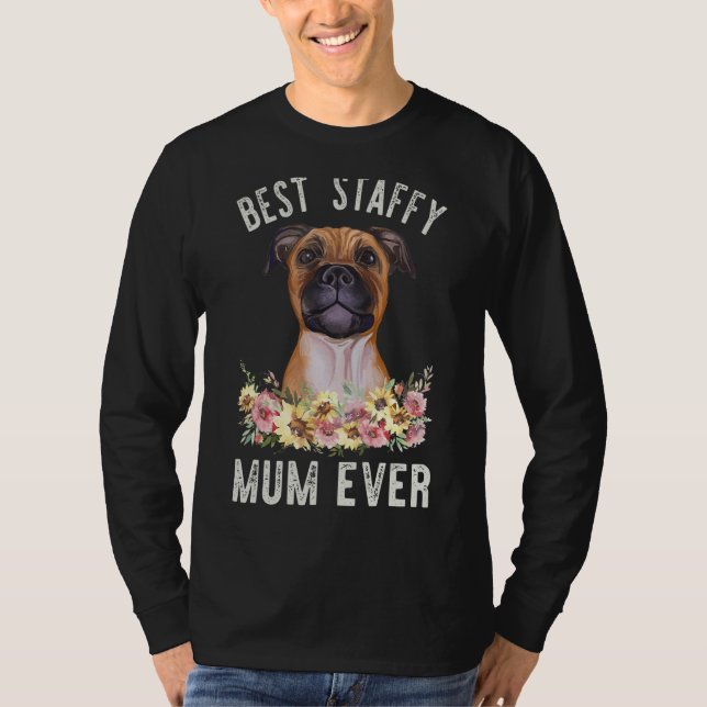 Camiseta Melhor Mãe Staffordshire Bull Terrier (Frente)