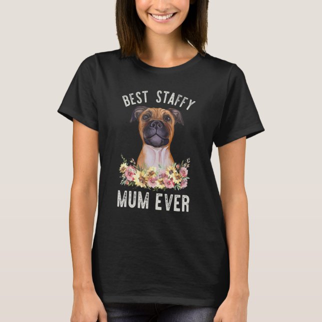 Camiseta Melhor Mãe Staffordshire Bull Terrier (Frente)