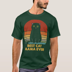 Camiseta Melhor Mama Gato Alguma Vez Retrora Gata Gota Vint