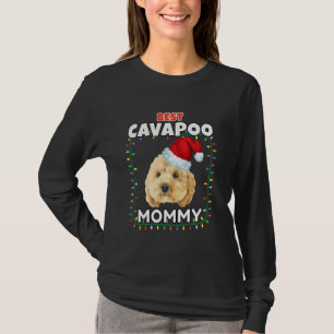 Camiseta Melhor Mamãe Cavapoo Festa de Natal Festa de Cacho