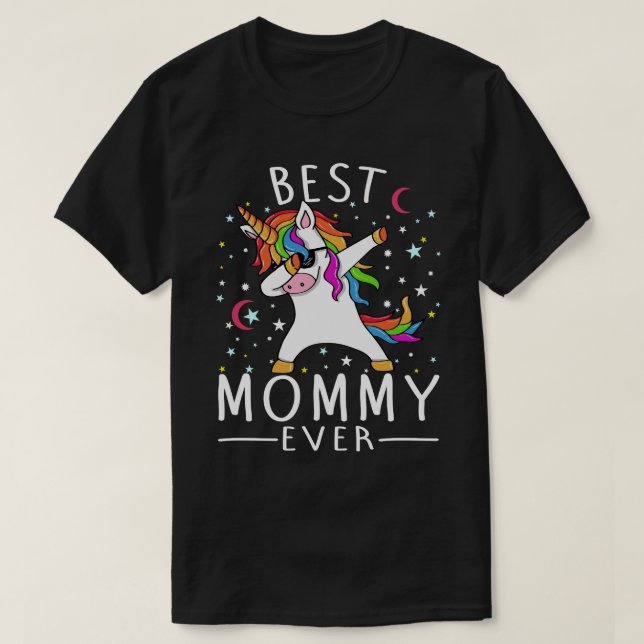 Camiseta Melhor mamãe de Dabbing Unicorn (Frente do Design)