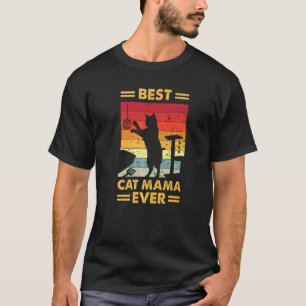 Camiseta Melhor Mamãe de Gato Já Legal Gato Vintage