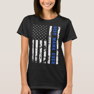 Camiseta Melhor Mamãe do Mundo Bandeira Vintage EUA Pais Pa
