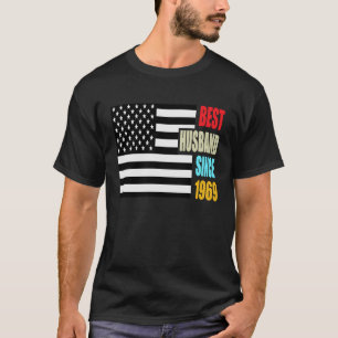 Camiseta Melhor Marido Desde 1969 Aniversário Gift USA Flag