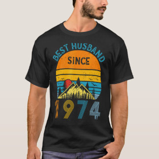 Camiseta Melhor Marido Desde 1974, 48º Aniversário de Casam