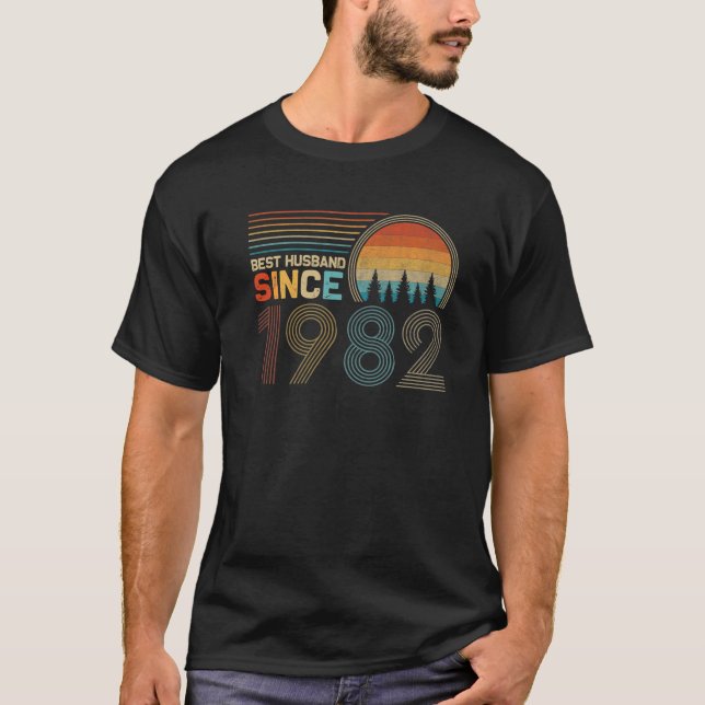 Camiseta Melhor Marido Desde 1982, Cute 40º Annivers De Cas (Frente)