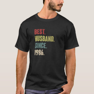 Camiseta Melhor Marido Desde 1986 36º Aniversário de Casame