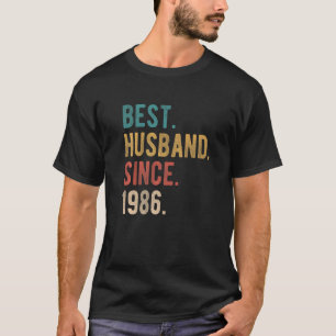 Camiseta Melhor Marido desde 1986 36 Aniversário de Casamen
