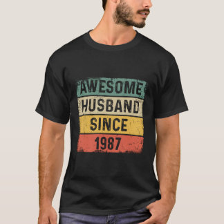 Camiseta Melhor Marido Desde 1987 36º Aniversário de Casame
