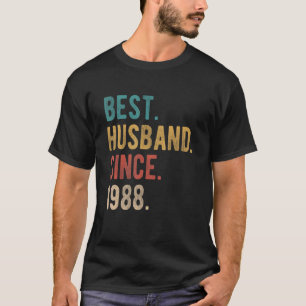 Camiseta Melhor Marido desde 1988 34 Aniversário de Casamen