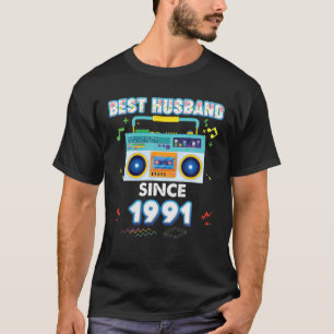 Camiseta Melhor Marido Desde 1991 Vintage Cassette 30 Anni