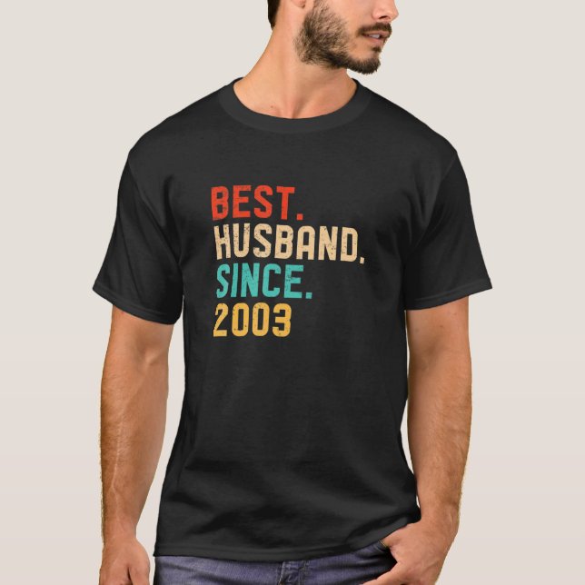 Camiseta Melhor Marido Desde 2003, Celebrar Anniver Casamen (Frente)