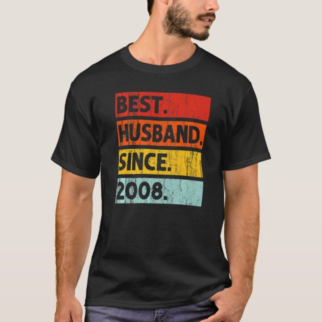 Camiseta Melhor Marido Desde 2008 14 Anos De Casamento De 1 (Frente)