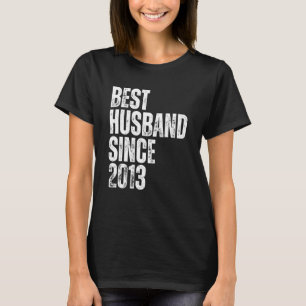 Camiseta Melhor Marido Desde 2013 Vintage Aniversário de Ca